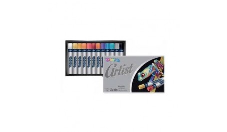 Aliejinės kreidelės Colorino Artist Metallic 12 spalvų