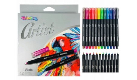 Rašikliai Fineliners Colorino Artist 12 spalvų