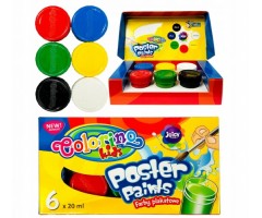 Guašas Colorino Kids 20 ml, 6 spalvų