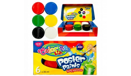 Guašas Colorino Kids 20 ml, 6 spalvų