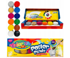Guašas Colorino Kids 20 ml, 12 spalvų