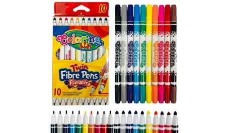 Flomasteriai Colorino Kids dvipusiai, 10 spalvų