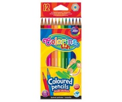 Spalvoti pieštukai Colorino Kids šešiakampiai, 12 spalvų