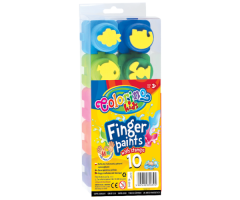 Dažai piešimui pirštais su antspaudais Colorino Kids 10 spalvų