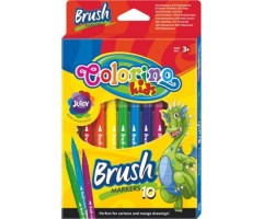 Flomasteriai teptukiniai Colorino Kids Brush, 10 spalvų