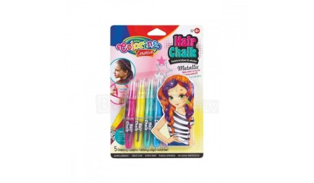 Kreidelės plaukams dažyti Colorino Creative Metallic 5 spalvų