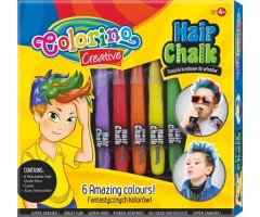 Kreidelės plaukams dažyti Colorino Creative berniukams 6 spalvų