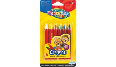Kreidelės veidui dažyti Colorino Kids 6 spalvų