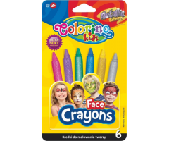 Kreidelės veidui dažyti Colorino Kids 6 blizgių spalvų