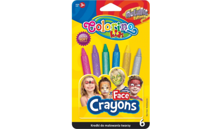 Kreidelės veidui dažyti Colorino Kids 6 blizgių spalvų