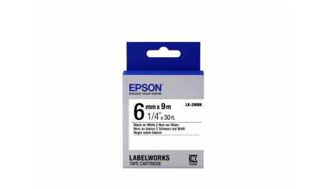 Epson Label Cartridge LK-2WBN Standard glue Black on White 6mm (9m)