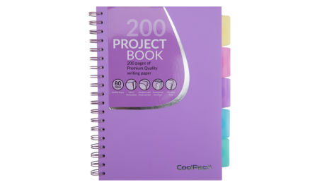Sąsiuvinis su spirale CoolPack, B5, 200 puslapių, langeliais, Pastelinis violetinis